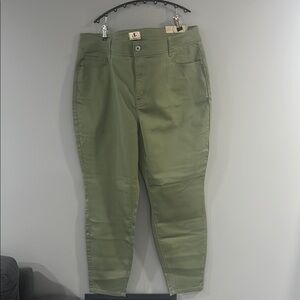 d. jeans Green Ankle Cropped Jeans with Tapered Fit